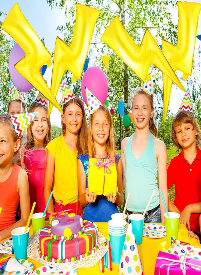 DYT 6PCS 36 Inch Yellow Lightning Bolt Foil Balloons for Birthday, Wedding & General Celebration - Image 4